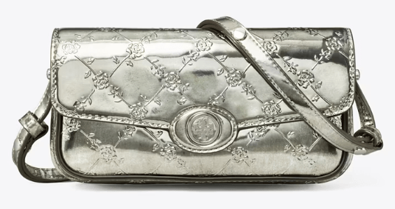 Tory Burch ROBINSON FLORAL METALLIC RECTANGULAR SHOULDER BAG - Bags | Shop From The Mirage