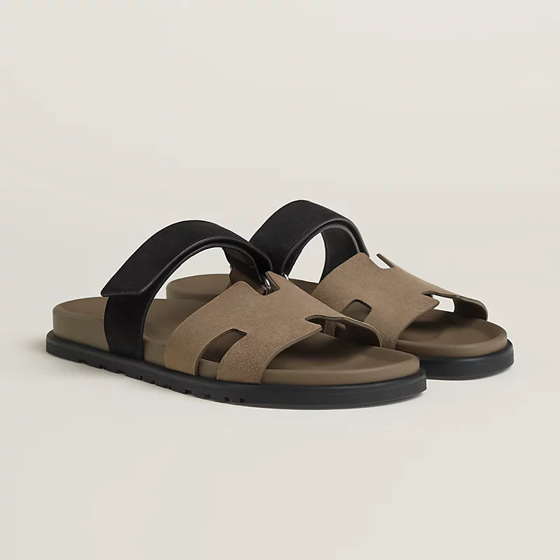 Chypre sandal in Étoupe / Noir