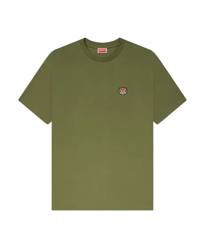 Kenzo Happy Tiger Embroidered Classic T-Shirt Green