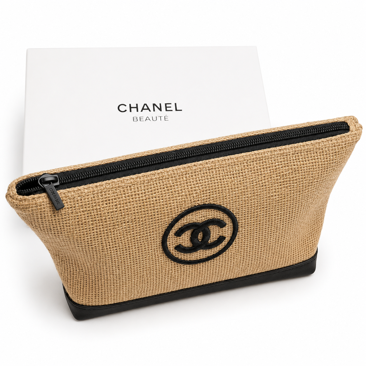 Chanel Eco Jute VIP Cosmetic Bag | Luxury Makeup Pouch