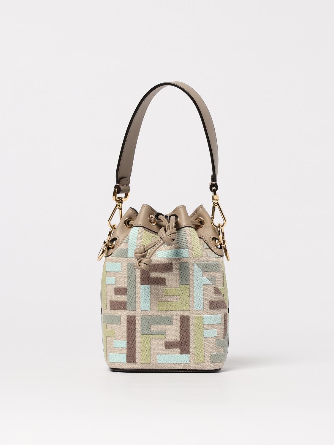 Borsa Mon Tresor Fendi in canvas e pelle con monogram FF jacquard