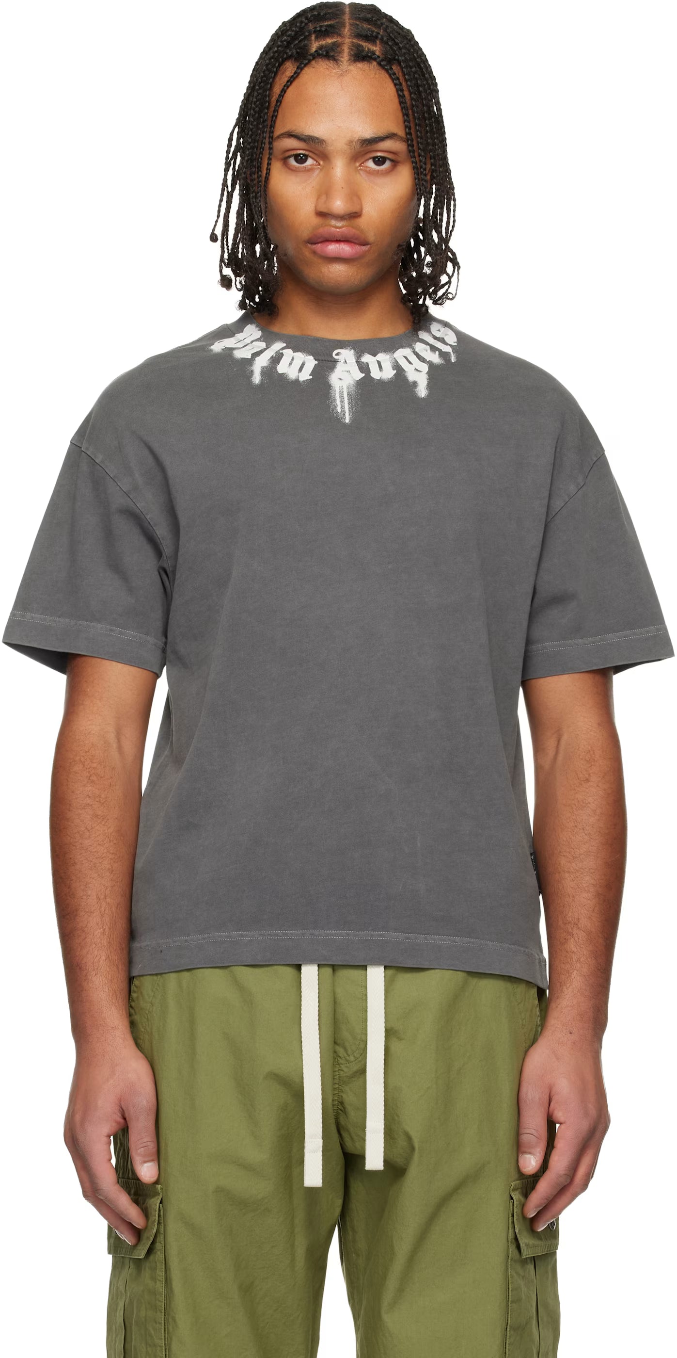 Gray Neck Logo Regular T-shirt
