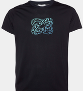 Givenchy Black Infinity Rings Logo Print Cotton Regular Fit T-