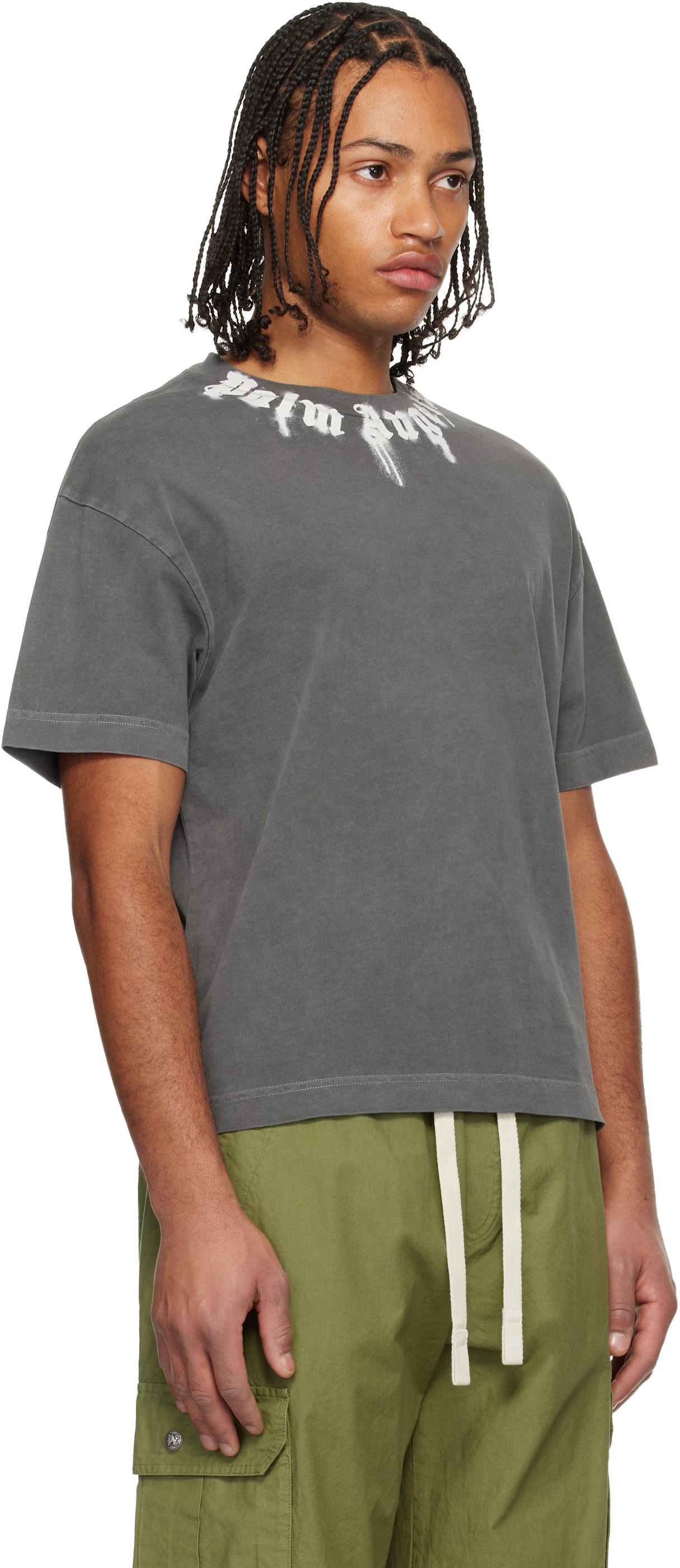 Gray Neck Logo Regular T-shirt
