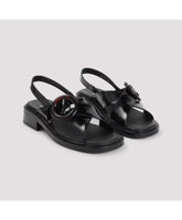 Prada Elegant Black Leather Sandals