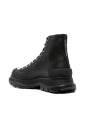 Alexander McQueen Black Lace-Up Leather Boots