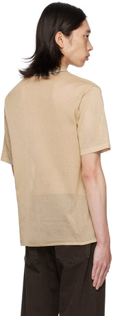 Ferragamo Beige Embroidered-Logo Polo