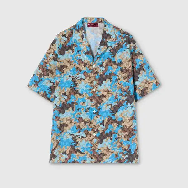Gucci printed cotton poplin bowling shirt