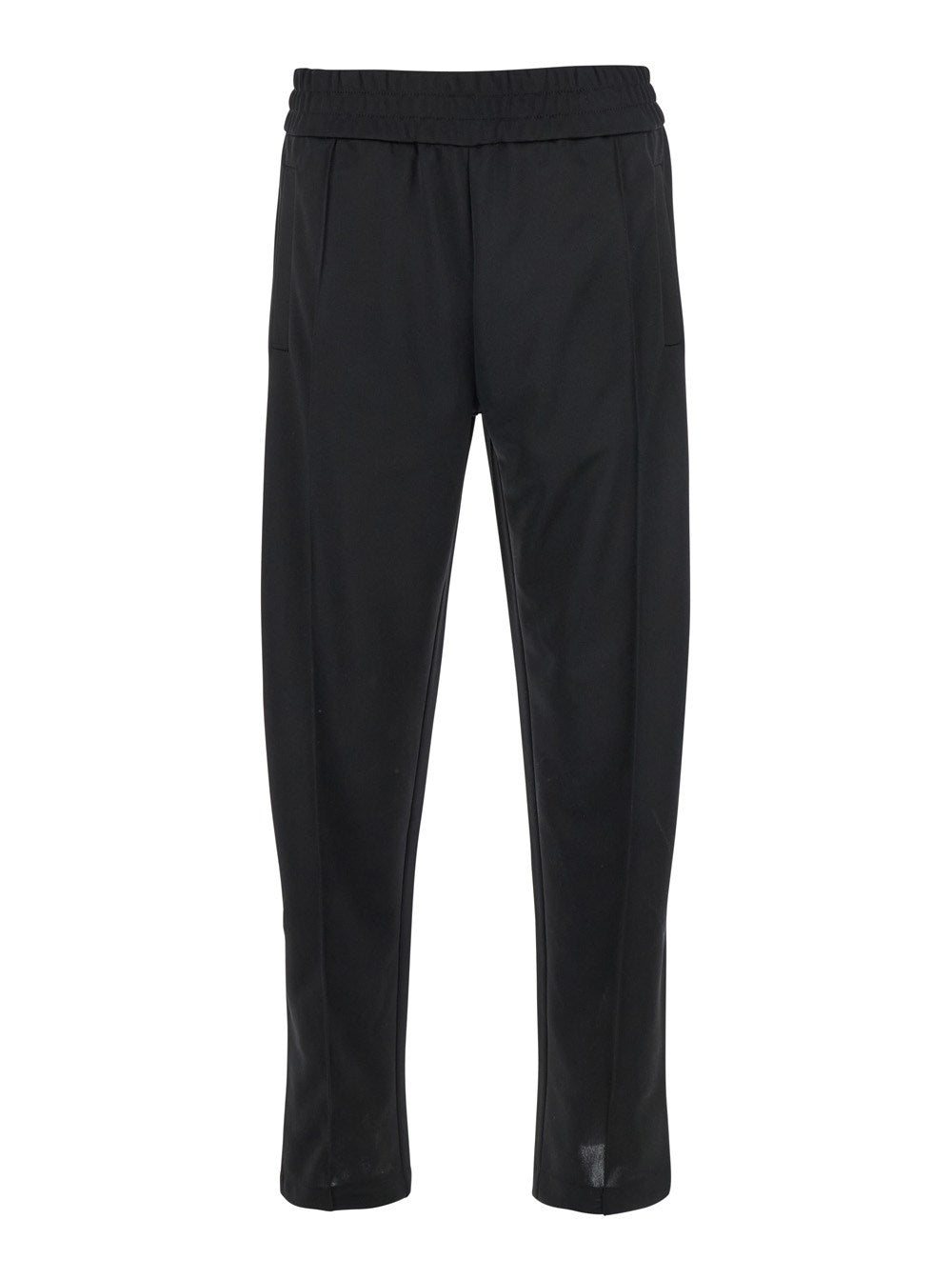 Palm angels Black Pants with Lettering Logo Printed on the Back in Tech Fabric Man