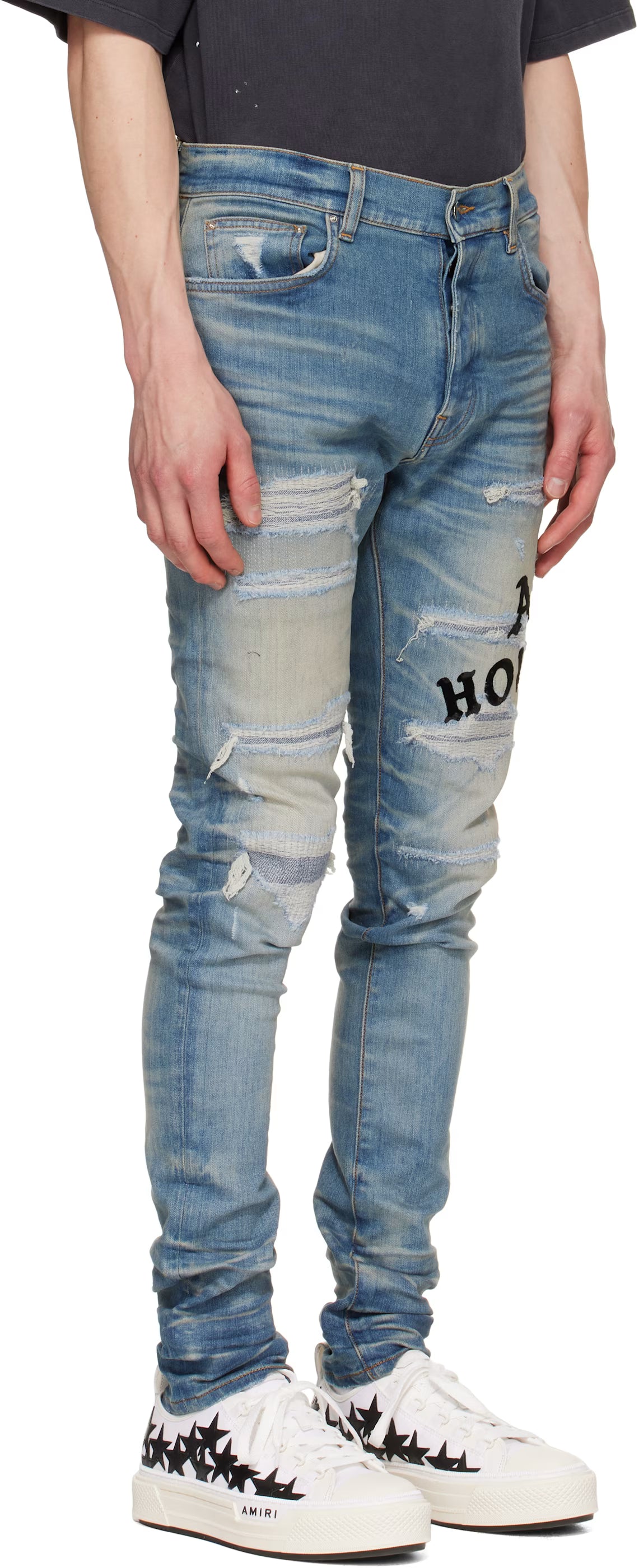 Blue 'AMIRI Hollywood' Repaired Jeans