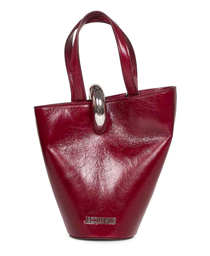 Purple Leather Bucket Bag