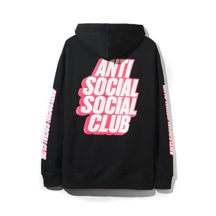 Anti Social Club ASSC Hoodie Blocked Logo Black - Size: S Hoodies | Shop From The Mirage