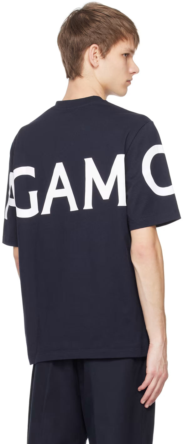 Ferragamo Navy Printed T-Shirt
