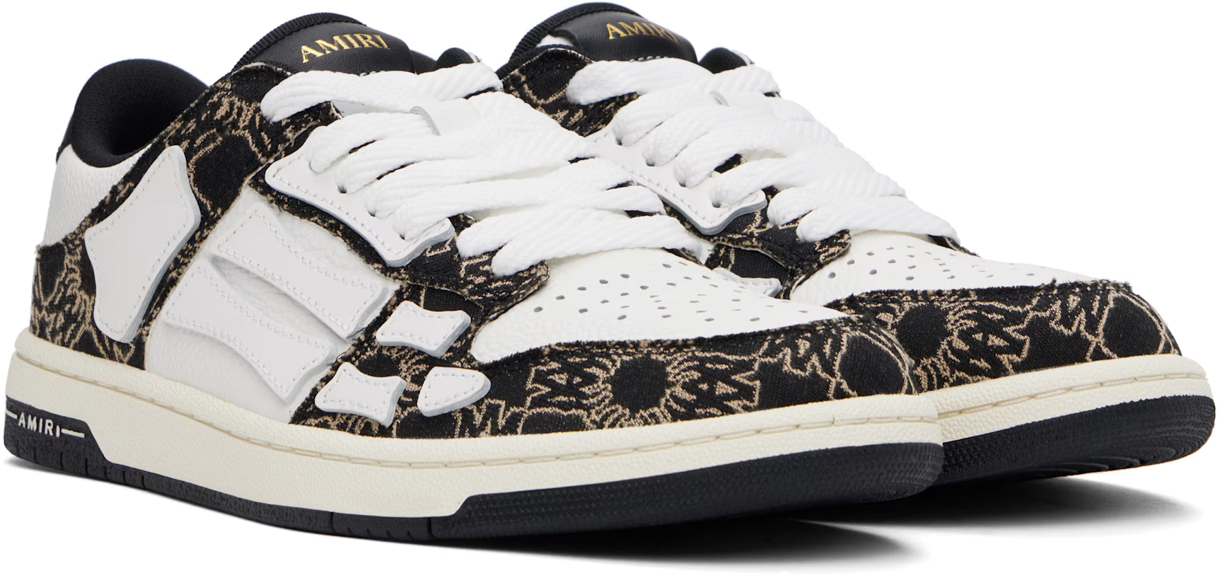 AMIRI Black & White MA Quad Skel Top Low Sneakers