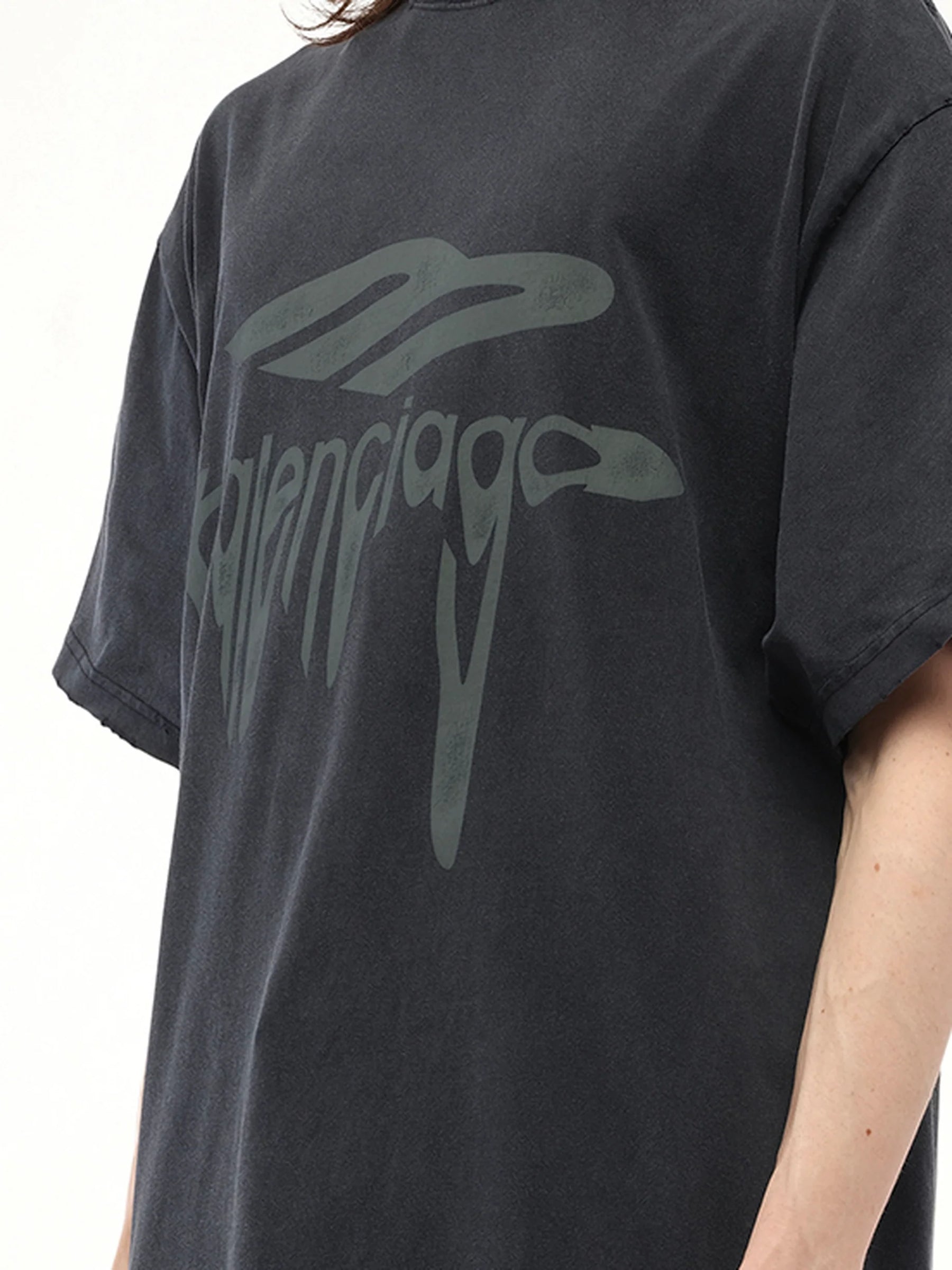 Liquified 3B Oversized T-Shirt in Washed Black