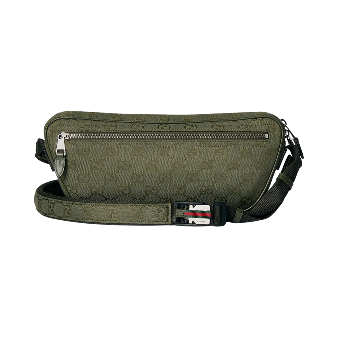 Gucci GG Canvas Large Slingback Forest Green