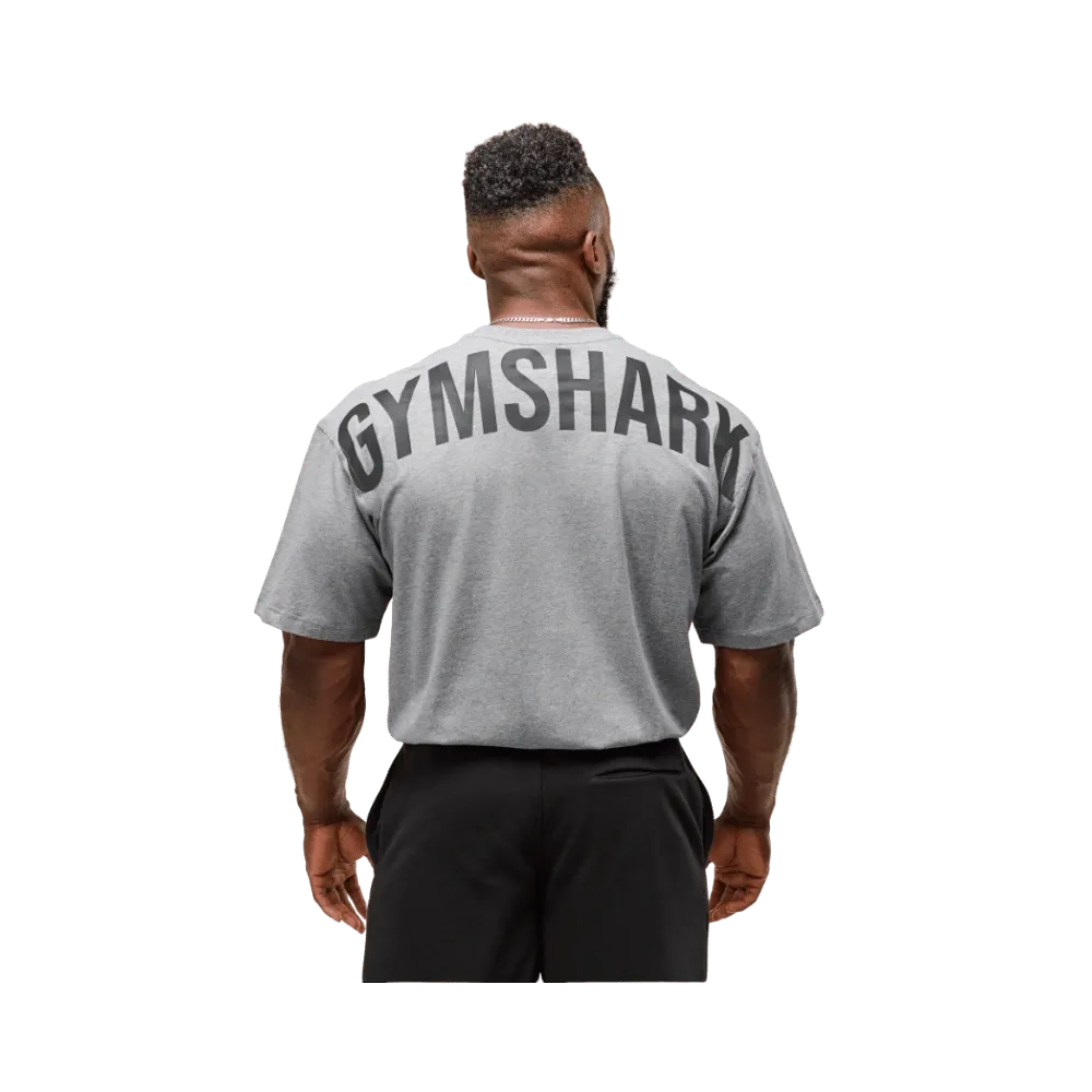 Gymshark Power T-Shirt Oversized Fit Charcoal Core Marl/Black