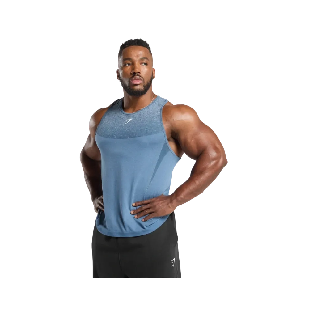Gymshark Shadow Seamless Stringer Slim Fit Faded Blue