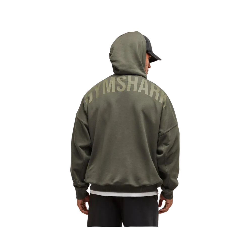 Gymshark Power Zip Up Hoodie Oversized Fit Strength Green