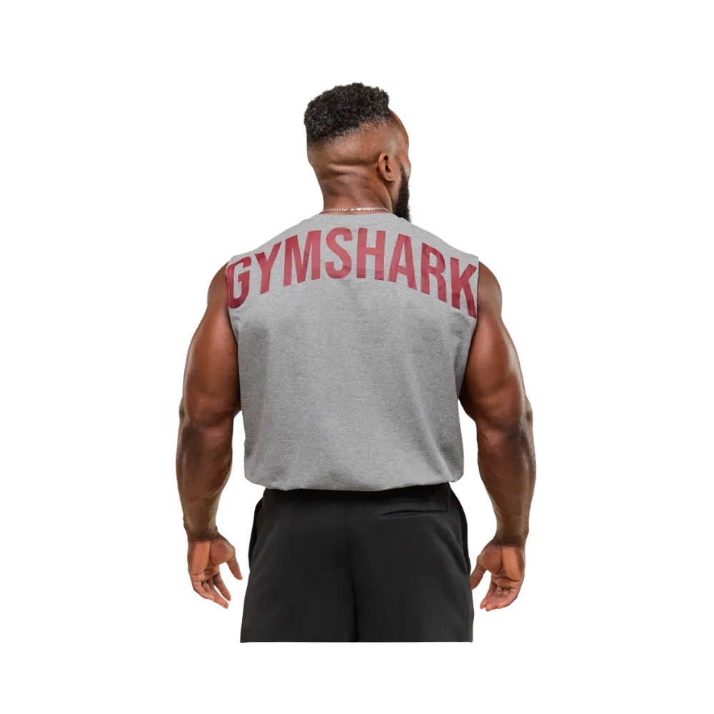 Gymshark Power Cut Off Tank Oversized Fit Charcoal Core Marl