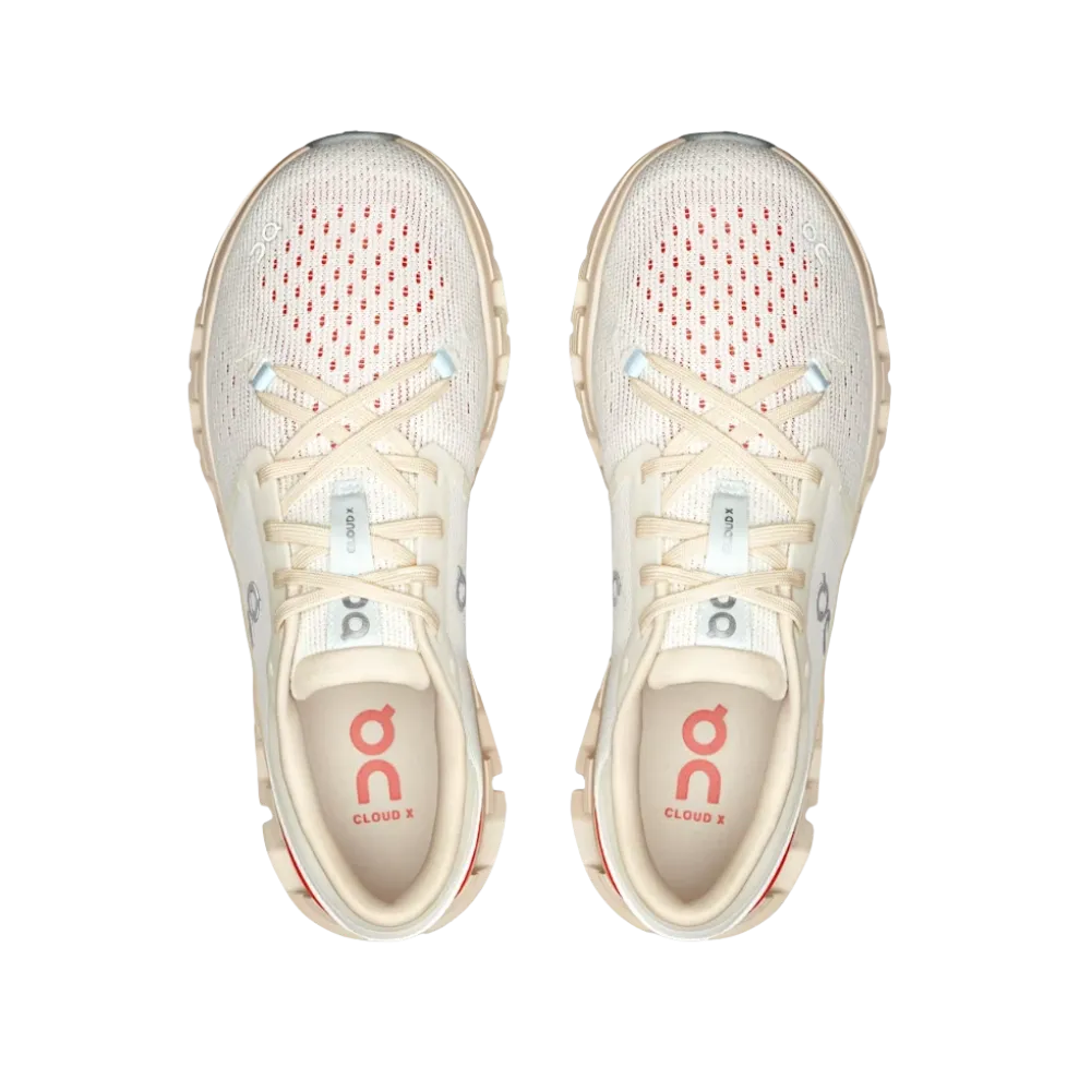 On Running Cloud X 4 Ivory | Salmon