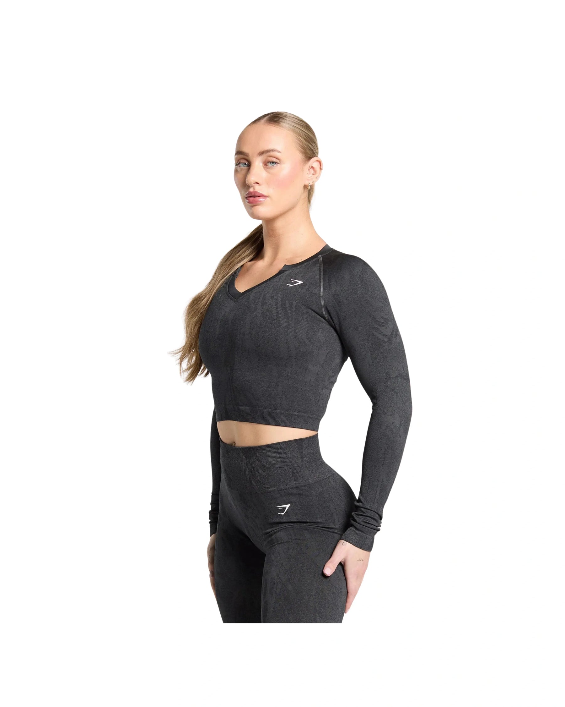 Adapt Camo Seamless Long Sleeve Top Body fit Asphalt Grey/Black