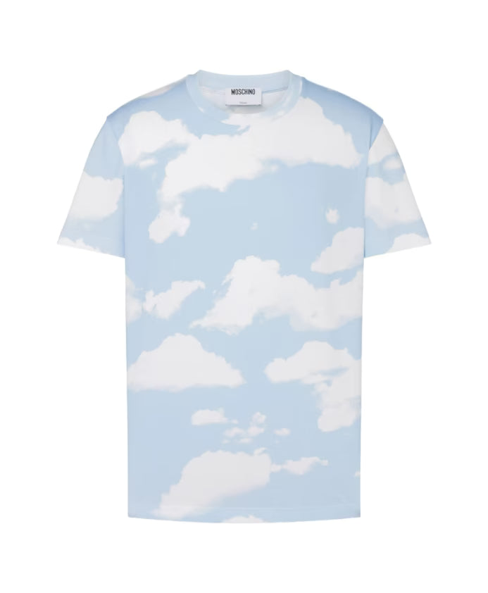 Moschino Cloud Pattern Crew Neck T-shirt