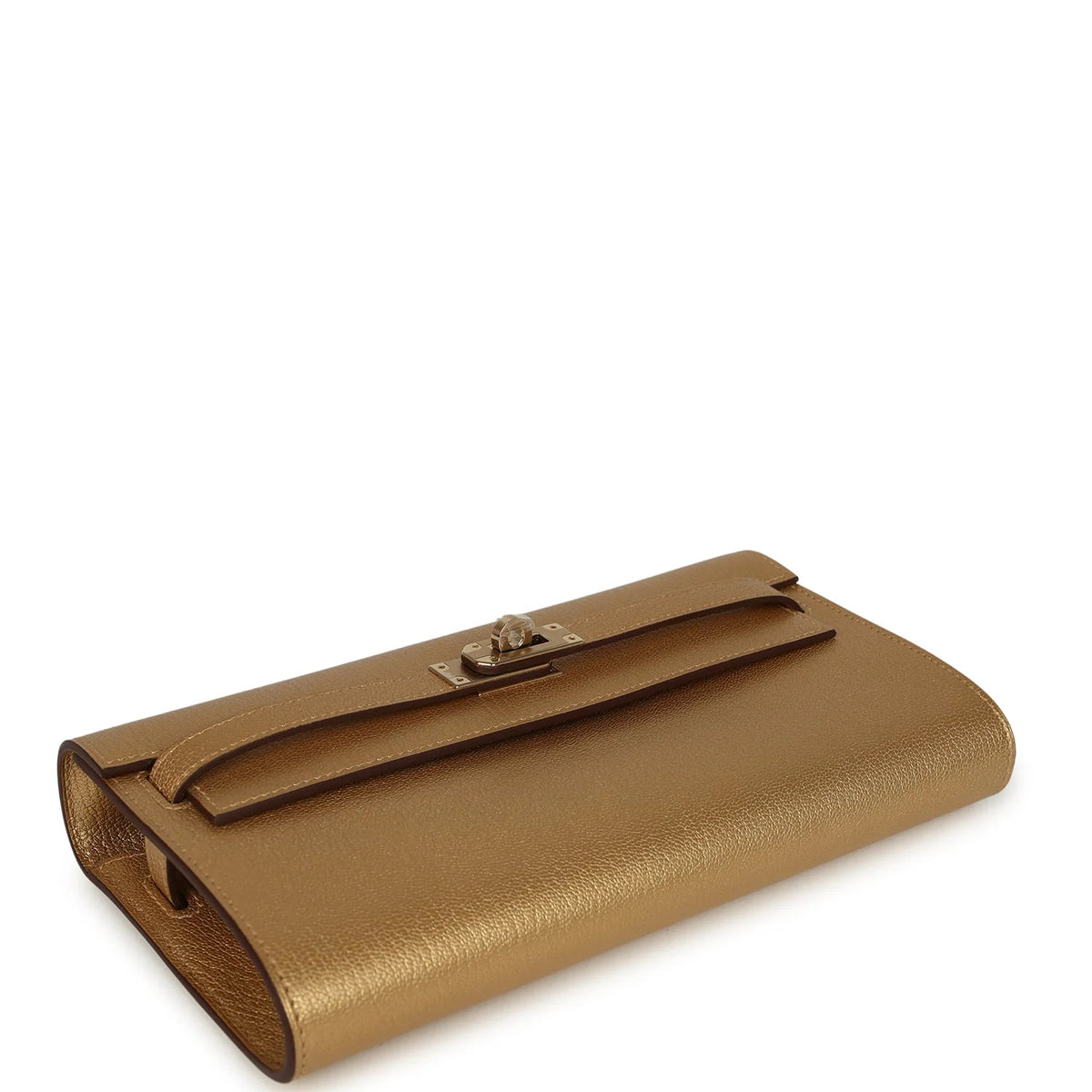 Hermès Kelly Wallet To Go Dore Chevre Chamkilight Permabrass