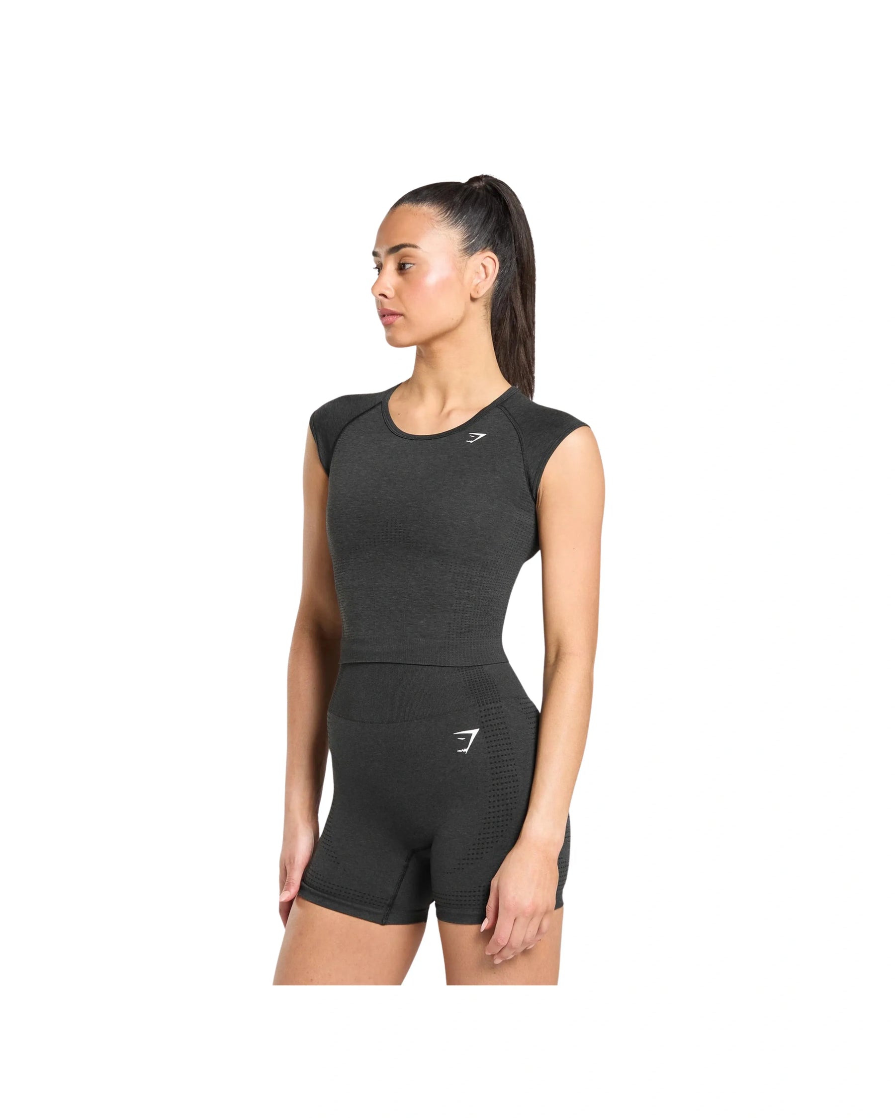 Gymshark Vital Scoop Neck Top Black Marl