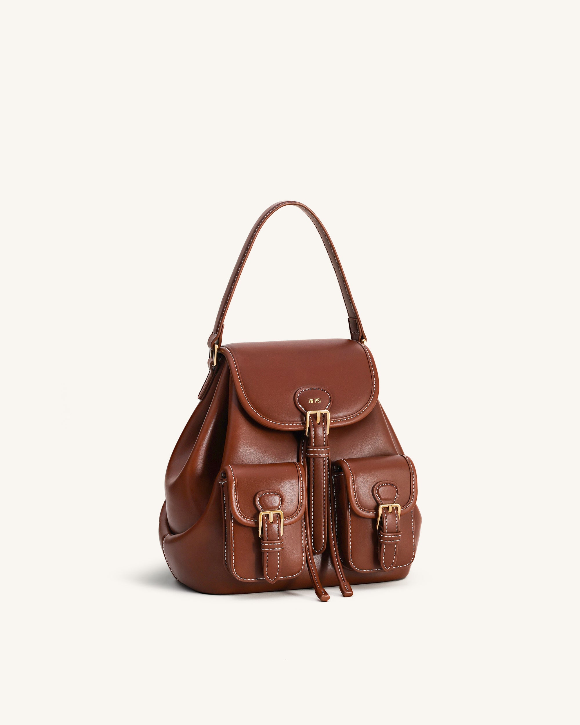 Harper Buckle Pocket Backpack - Black