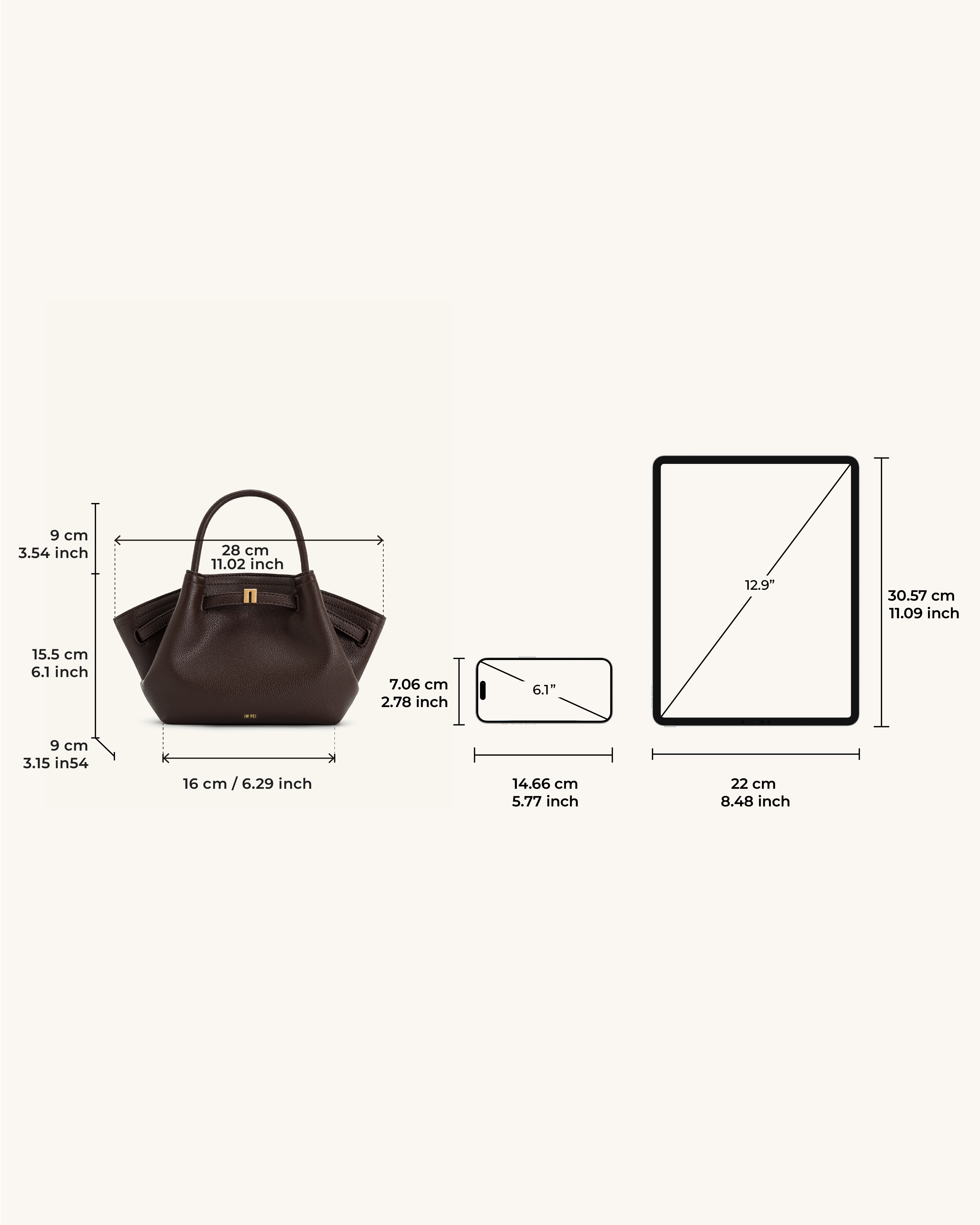 Hana Mini Tote Bag - Grayish Brown