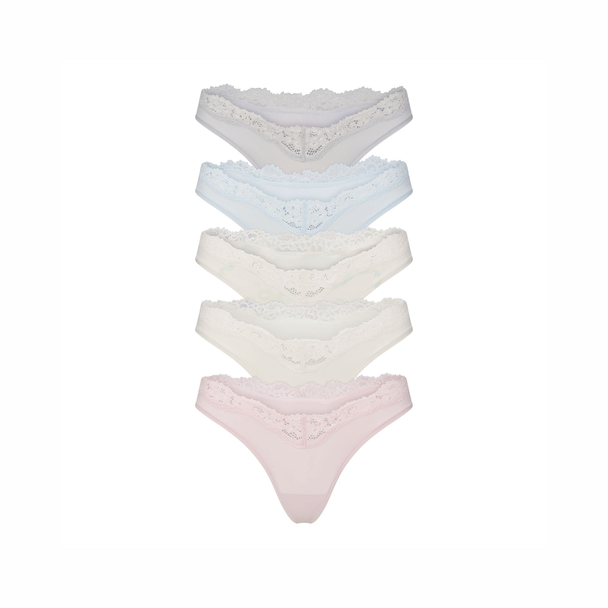 Fits Everybody Lace Dipped Thong 5-pack