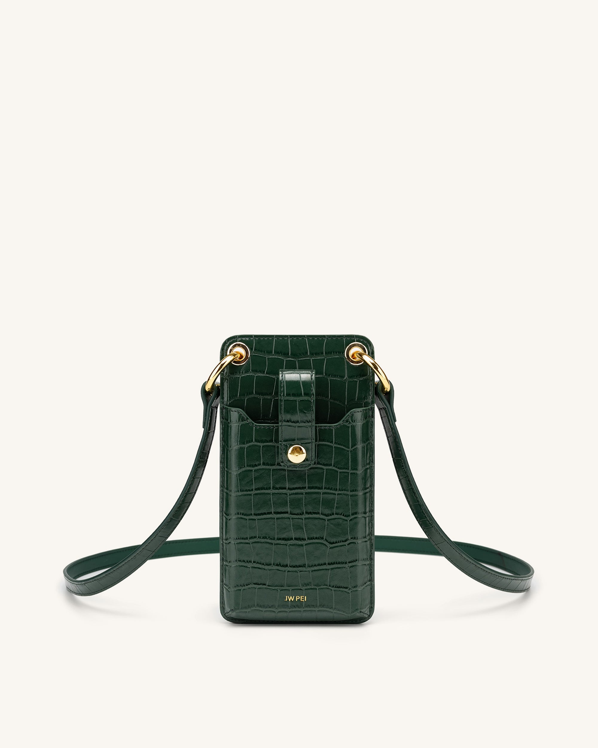 Quinn Phone Bag - Black Grained Vegan Leather