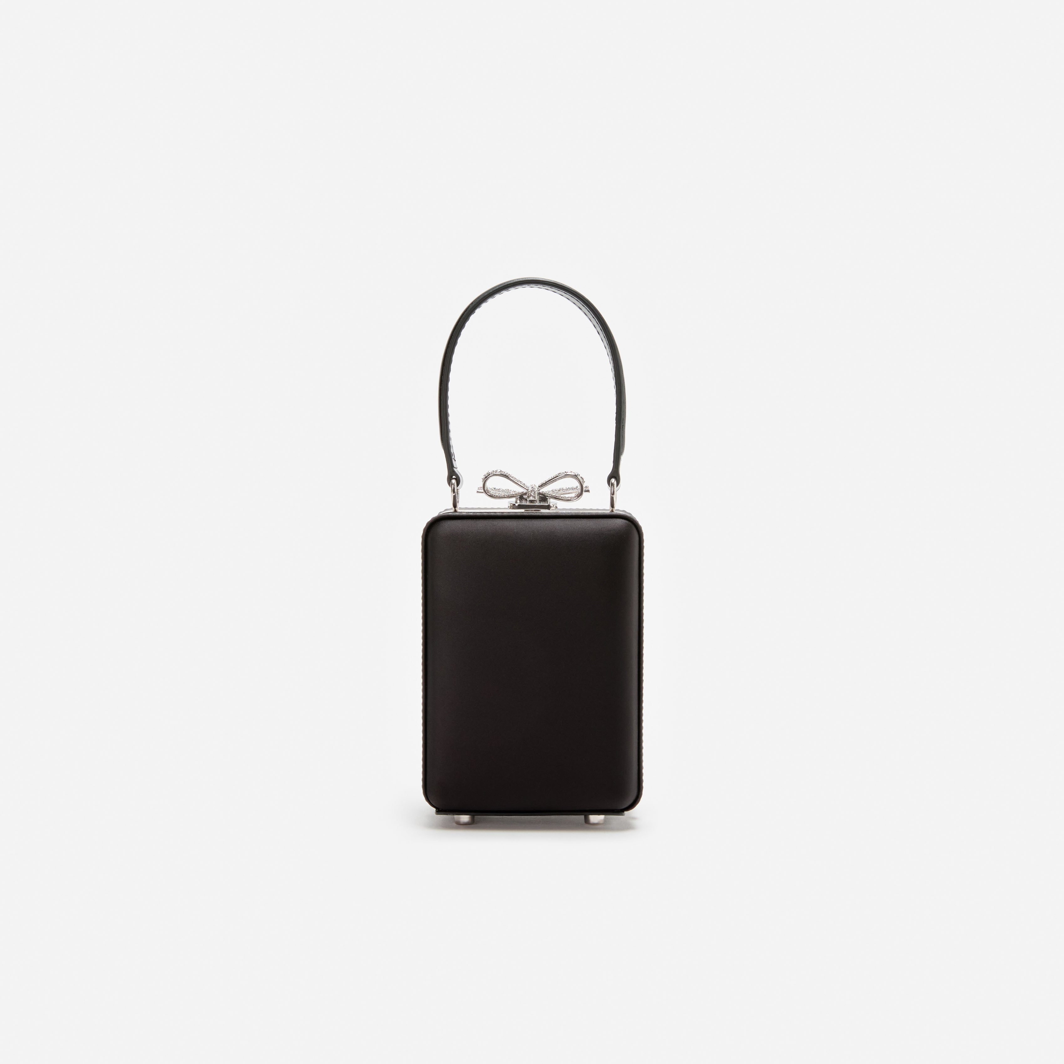 Black Satin Crystal Micro Bag