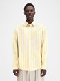 Jacquemus 'La Chemise Simon' Yellow Shirt with Classic Collar and All-Over Striped Motif in Cotton Man