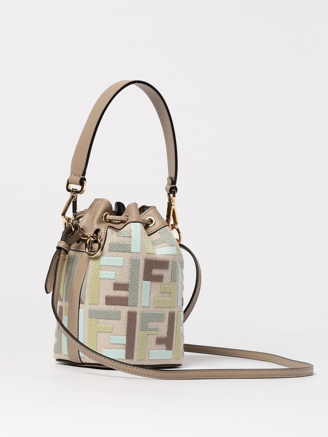 Borsa Mon Tresor Fendi in canvas e pelle con monogram FF jacquard