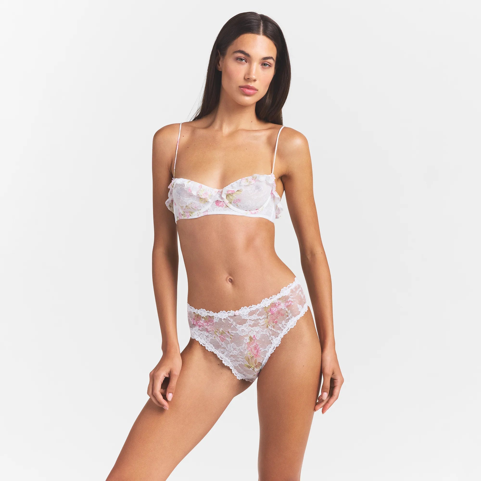 Stretch Lace Ruffle Unlined Bra