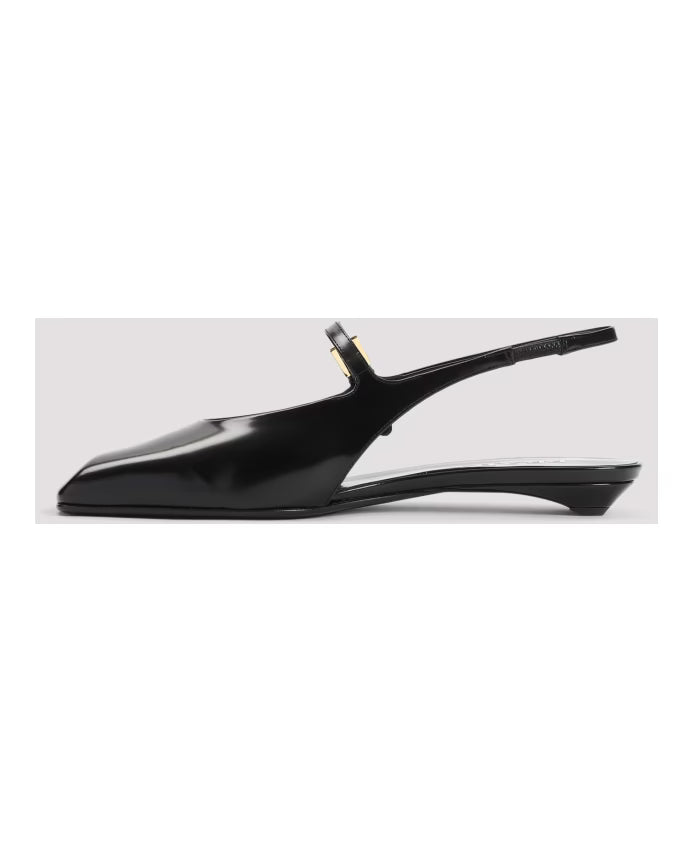 Prada Black Leather Slippers