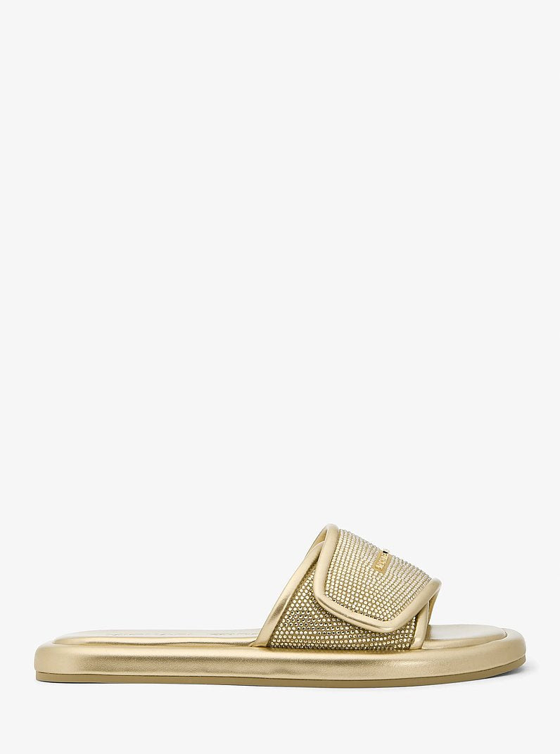 Suki Embellished Metallic Slide Sandal