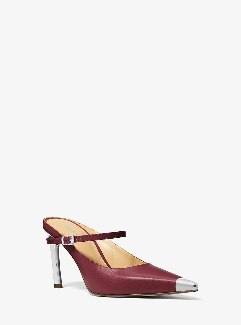 Kasia Leather High Mule Pump