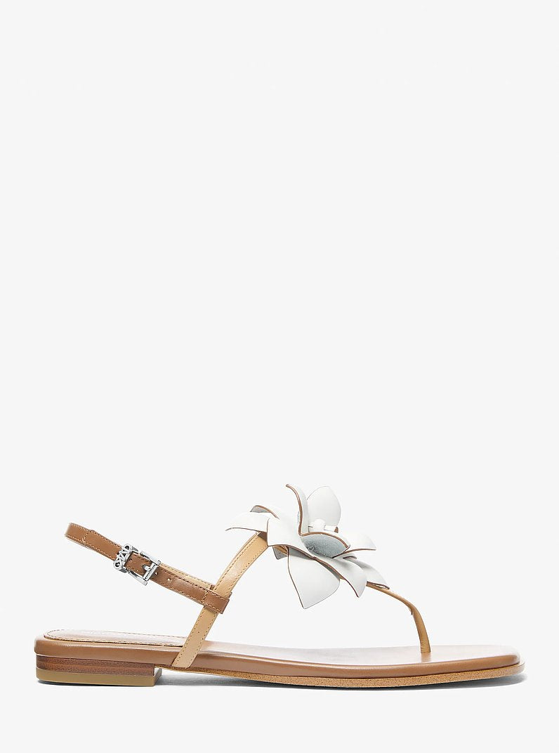 Jacie Floral Embellished Leather T-Strap Sandal