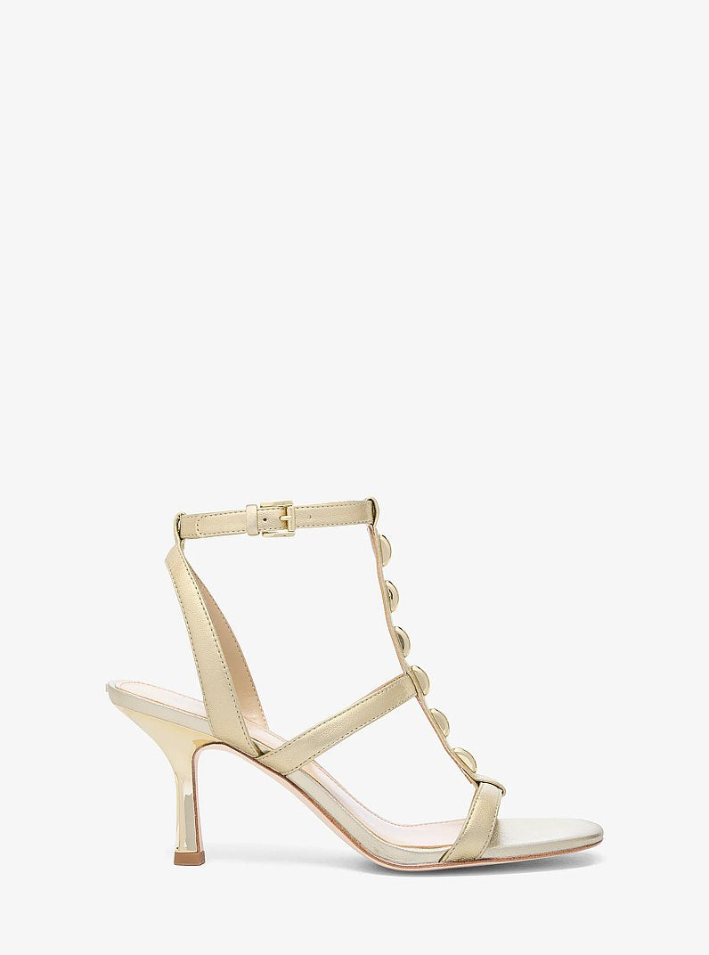 Nara Studded Metallic Leather Sandal