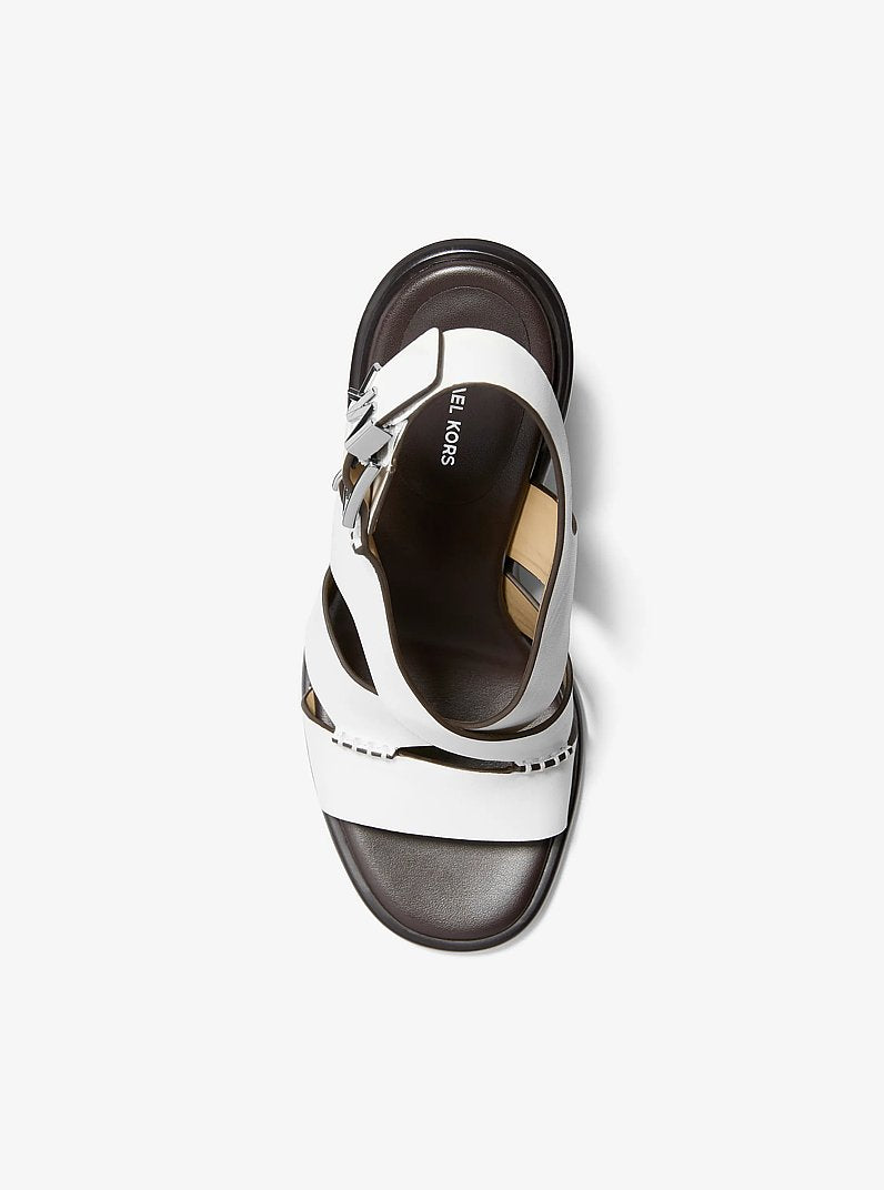 Raven Leather Block Heel Sandal