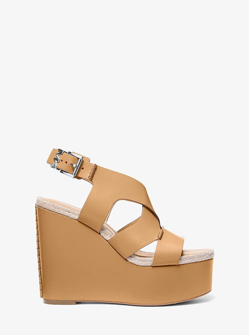 Raven Leather Wedge Sandal