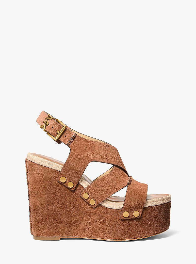Raven Studded Suede Wedge Sandal
