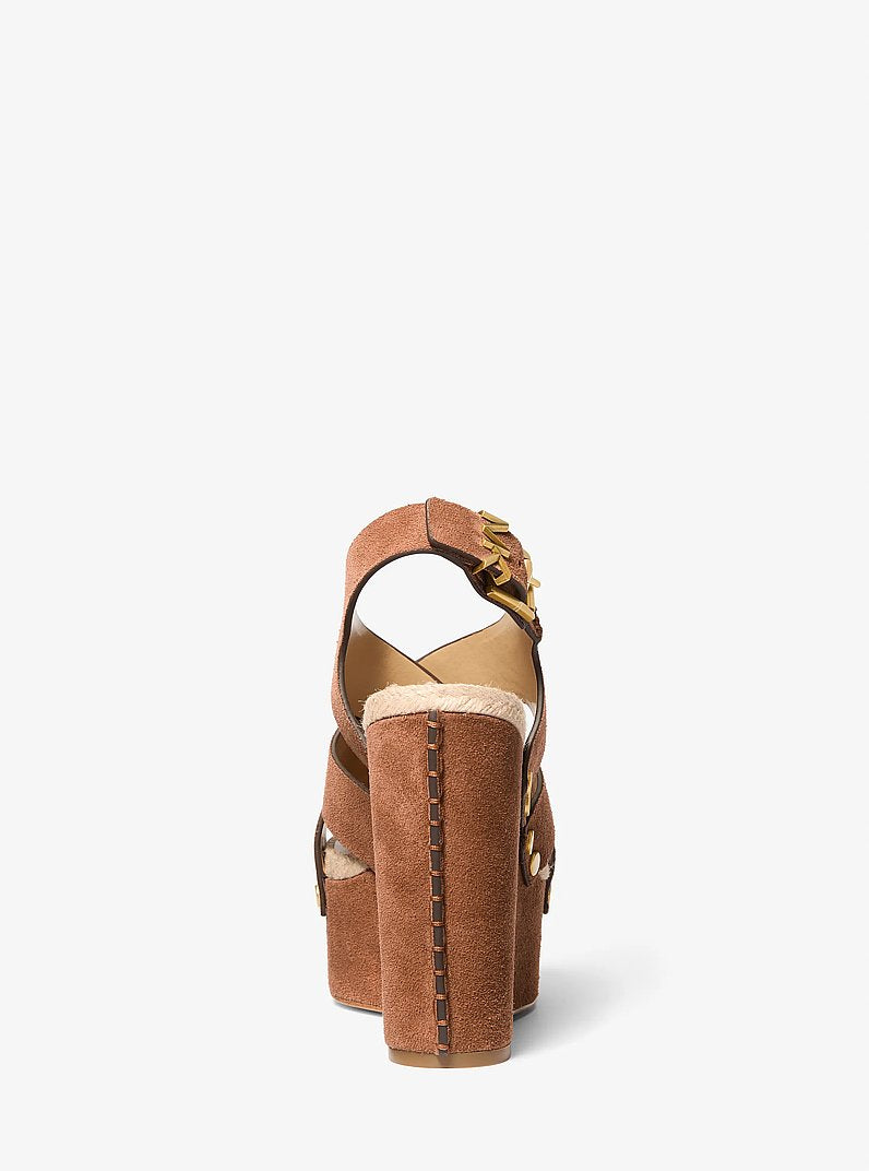 Raven Studded Suede Wedge Sandal