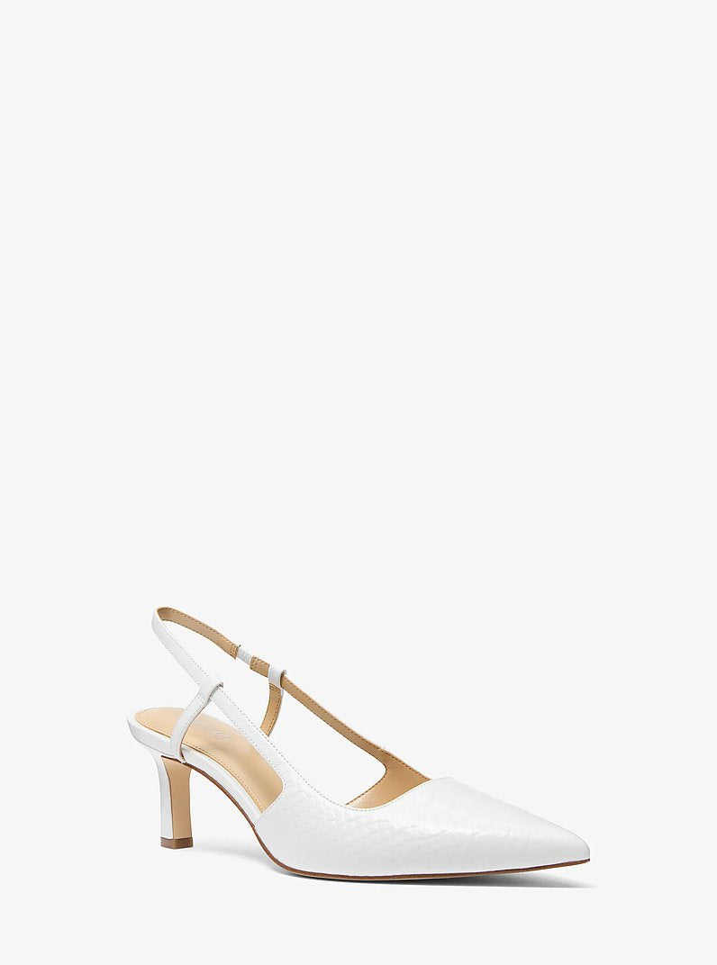 Alora Snake Embossed Leather Slingback Pump