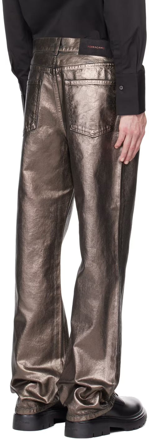 Ferragamo Brown Five-Pocket Jeans