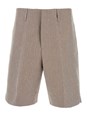 Fendi Beige Bermuda Pants with Belt Loops in Cotton and Linen Blend Man