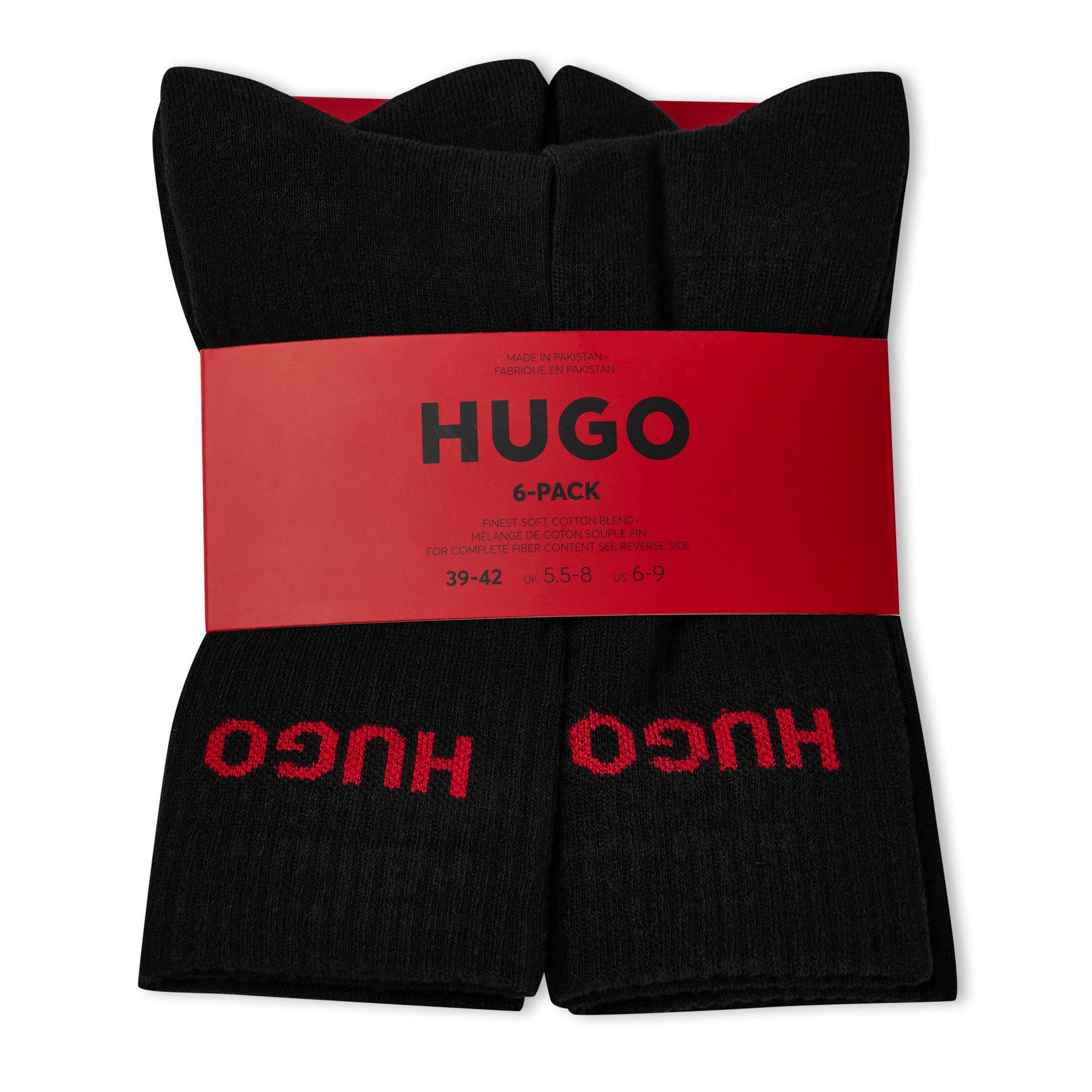 Men's Ribbed Logo 6-Pack Crew Socks